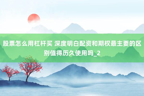 股票怎么用杠杆买 深度明白配资和期权最主要的区别值得历久使用吗_2
